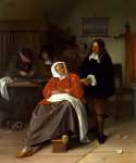 Jan Steen - An Interior with a Man offering an Oyster to a Woman